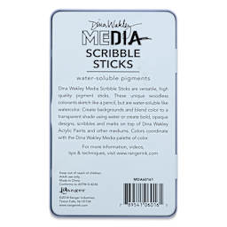 Ranger Dina Wakley Scribble Water-Soluble Pigment Sticks - Set 2, Set of 12 back of package