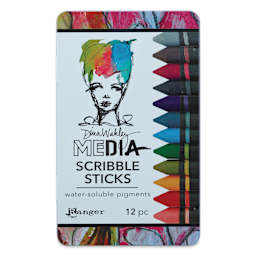 Ranger Dina Wakley Scribble Water-Soluble Pigment Sticks - Set 2, Set of 12 front of package