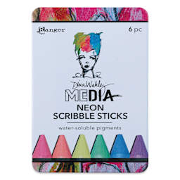 Ranger Dina Wakley Scribble Water-Soluble Pigment Sticks - Set of 6, Neon front of package