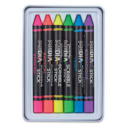 Ranger Dina Wakley Scribble Water-Soluble Pigment Sticks - Set of 6, Neon set contents
