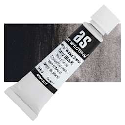 Art Spectrum Artists’ Watercolor Tube - Ivory Black, 10 ml tube and swatch