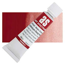 Art Spectrum Artists’ Watercolor Tube - Cadmium Red Deep, 10 ml tube and swatch