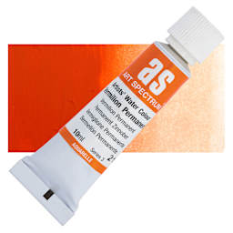 Art Spectrum Artists’ Watercolor Tube - Vermilion Permanent, 10 ml tube and swatch