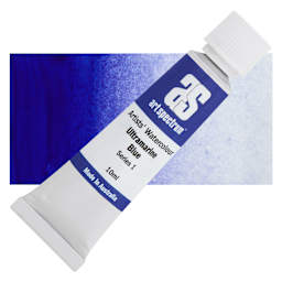 Art Spectrum Artists’ Watercolor Tube - Ultramarine Blue, 10 ml tube and swatch