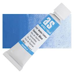 Art Spectrum Artists’ Watercolor Tube - Tasman Blue, 10 ml tube and swatch
