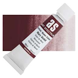 Art Spectrum Artists’ Watercolor Tube - Mars Violet, 10 ml tube and swatch