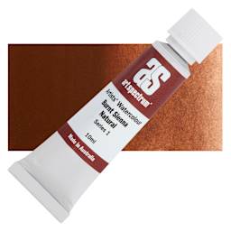 Art Spectrum Artists’ Watercolor Tube - Burnt Sienna, 10 ml tube and swatch