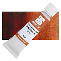 Art Spectrum Artists’ Watercolor Tube - Burnt Sienna Hue, 10 ml tube and swatch