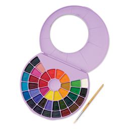 Himi Semi-Moist Watercolor Paint Pan - Set of 38, Assorted Colors, pan open