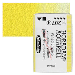 Schmincke Horadam Aquarell Watercolor - Vanadium Yellow, Full Pan and swatch