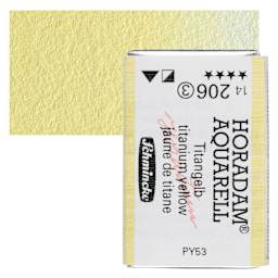 Schmincke Horadam Aquarell Watercolor - Titanium Yellow, Full Pan and swatch
