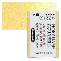 Schmincke Horadam Aquarell Watercolor - Jaune Brilliant Dark, Full Pan and swatch