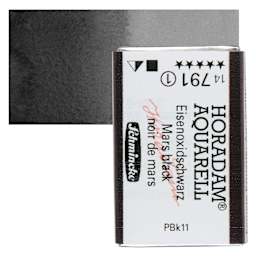 Schmincke Horadam Aquarell Watercolor - Mars Black, Full Pan and swatch