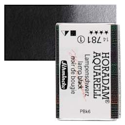 Schmincke Horadam Aquarell Watercolor - Lamp Black, Full Pan and swatch