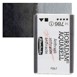 Schmincke Horadam Aquarell Artist Watercolor - Anthracite, Full Pan and swatch