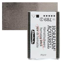 Schmincke Horadam Aquarell Watercolor - Hematite Black, Full Pan and swatch