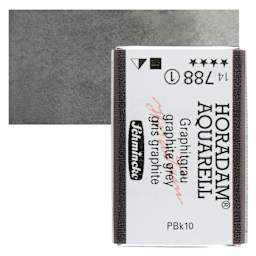 Schmincke Horadam Aquarell Watercolor - Graphite Grey, Full Pan and swatch