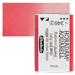 Schmincke Horadam Aquarell Watercolor - Ruby Red Deep, Full Pan and swatch