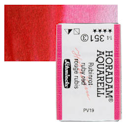 Schmincke Horadam Aquarell Watercolor - Ruby Red, Full Pan and swatch