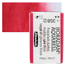 Schmincke Horadam Aquarell Watercolor - Madder Lake Deep, Full Pan and swatch