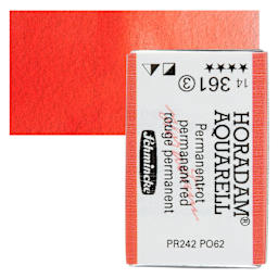 Schmincke Horadam Aquarell Watercolor - Permanent Red, Full Pan and swatch