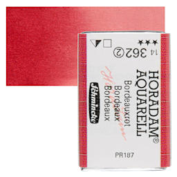 Schmincke Horadam Aquarell Watercolor - Bordeaux, Full Pan and swatch