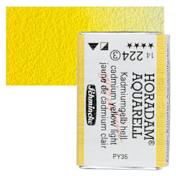Schmincke Horadam Aquarell Watercolor - Cadmium Yellow Light, Full Pan and swatch