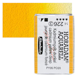 Schmincke Horadam Aquarell Watercolor - Cadmium Yellow Deep, Full Pan and swatch