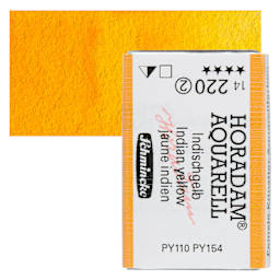 Schmincke Horadam Aquarell Watercolor - Indian Yellow, Full Pan and swatch