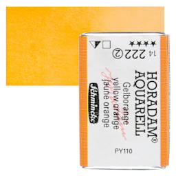 Schmincke Horadam Aquarell Watercolor - Yellow Orange, Full Pan and swatch