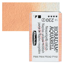Schmincke Horadam Aquarell Watercolor - Naples Yellow Reddish, Full Pan and swatch