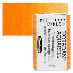 Schmincke Horadam Aquarell Watercolor - Chromium Orange Hue, Full Pan and swatch