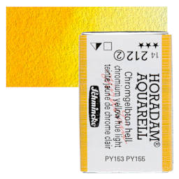 Schmincke Horadam Aquarell Watercolor - Chromium Yellow Hue Light, Full Pan and swatch