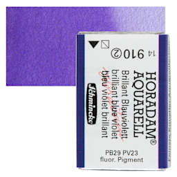 Schmincke Horadam Aquarell Watercolor - Brilliant Blue Violet, Full Pan and swatch