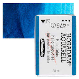Schmincke Horadam Aquarell Watercolor - Helio Turquoise, Full Pan and swatch