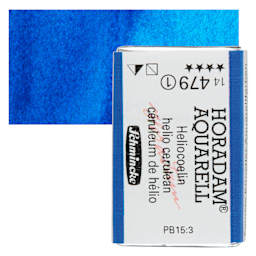 Schmincke Horadam Aquarell Watercolor - Helio Cerulean, Full Pan and swatch