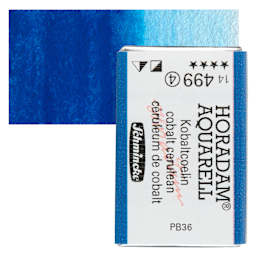 Schmincke Horadam Aquarell Watercolor - Cobalt Cerulean, Full Pan and swatch