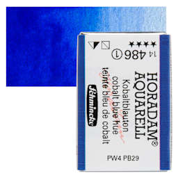 Schmincke Horadam Aquarell Watercolor - Cobalt Blue Hue, Full Pan and swatch