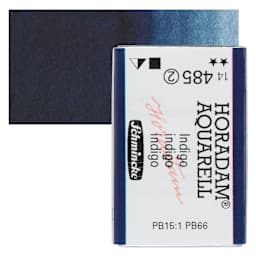 Schmincke Horadam Aquarell Watercolor - Indigo, Full Pan and swatch