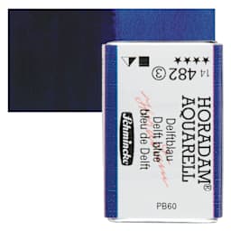 Schmincke Horadam Aquarell Watercolor - Delft Blue, Full Pan and swatch
