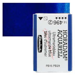 Schmincke Horadam Aquarell Watercolor - Ultramarine Blue, Full Pan and swatch