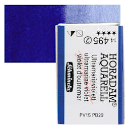 Schmincke Horadam Aquarell Watercolor - Ultramarine Violet, Full Pan and swatch