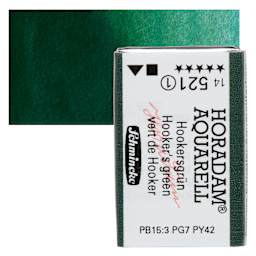 Schmincke Horadam Aquarell Watercolor - Hooker's Green, Full Pan and swatch