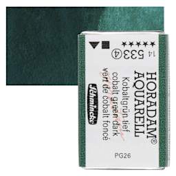 Schmincke Horadam Aquarell Watercolor - Cobalt Green Dark, Full Pan and swatch