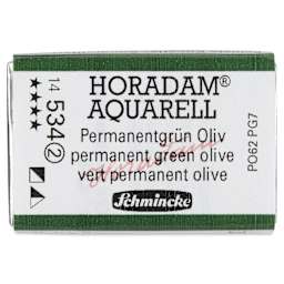 Schmincke Horadam Aquarell Watercolor - Permanent Green Olive, Full Pan