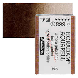 Schmincke Horadam Aquarell Watercolor - Burnt Umber, Full Pan and swatch
