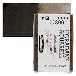 Schmincke Horadam Aquarell Watercolor - Sepia Brown, Full Pan and swatch