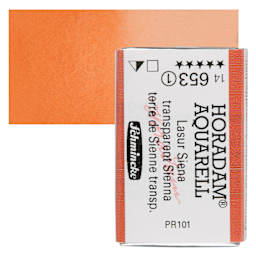 Schmincke Horadam Aquarell Watercolor - Transparent Sienna, Full Pan and swatch