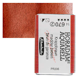 Schmincke Horadam Aquarell Watercolor - Madder Brown, Full Pan and swatch