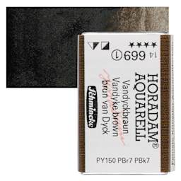 Schmincke Horadam Aquarell Watercolor - Vandyke Brown, Full Pan and swatch